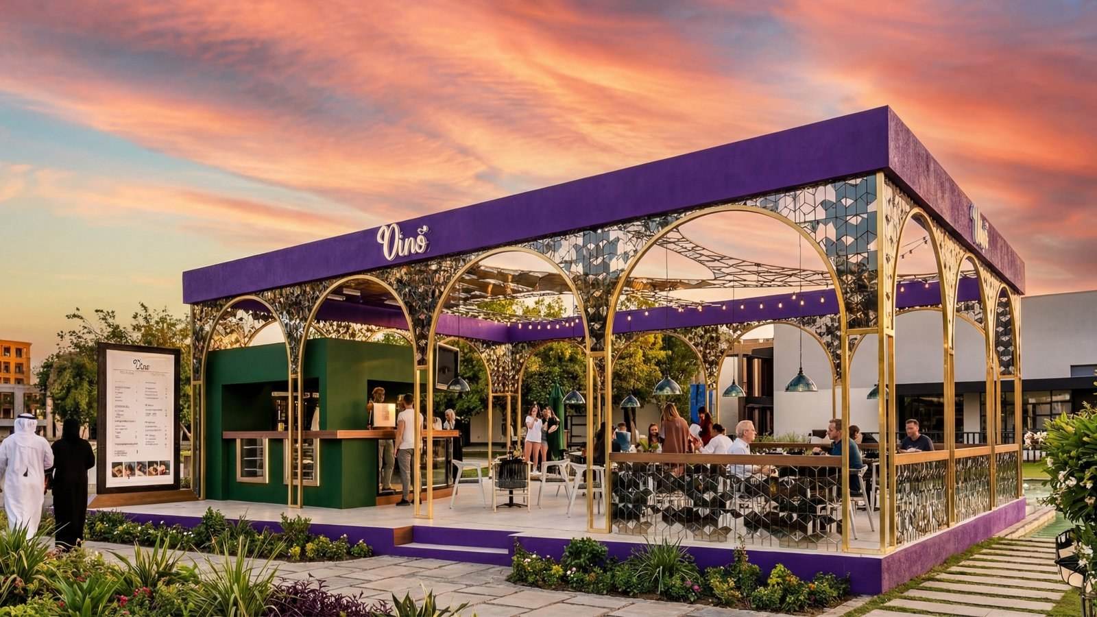Vine Cafe, Global Village, Dubai: design visualisation by Nation